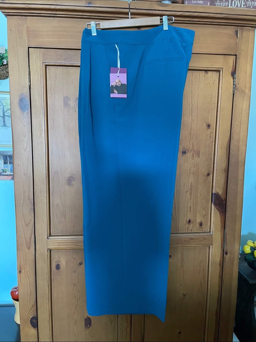 Wide Leg Teal Pants - Elegant Women’s Trousers